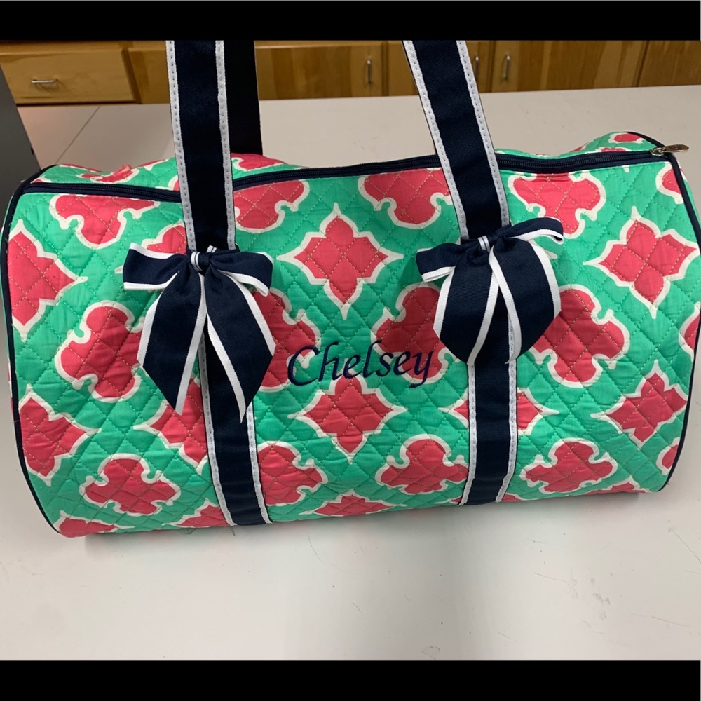 Monogrammed duffel bag